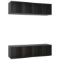 vidaXL Muebles de salón de pared 2 uds madera ingeniería negro brillo
