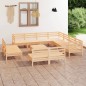 vidaXL Juego de muebles de jardín 12 piezas madera maciza de pino vidaXL Juego de muebles de jardín 12 piezas madera maciza de pino