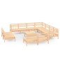 vidaXL Juego de muebles de jardín 12 piezas madera maciza de pino vidaXL Juego de muebles de jardín 12 piezas madera maciza de pino