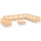 vidaXL Juego de muebles de jardín 11 piezas madera maciza de pino vidaXL Juego de muebles de jardín 11 piezas madera maciza de pino