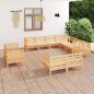 vidaXL Juego de muebles de jardín 11 piezas madera maciza de pino vidaXL Juego de muebles de jardín 11 piezas madera maciza de pino