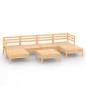 vidaXL Juego de muebles de jardín 7 piezas madera maciza de pino vidaXL Juego de muebles de jardín 7 piezas madera maciza de pino