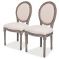 vidaXL Sillas de comedor 2 unidades tela color crema vidaXL Sillas de comedor 2 unidades tela color crema