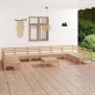 vidaXL Juego de muebles de jardín 11 piezas madera maciza de pino vidaXL Juego de muebles de jardín 11 piezas madera maciza de pino