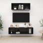 vidaXL Muebles de salón 2 piezas madera de ingeniería negro brillo vidaXL Muebles de salón 2 piezas madera de ingeniería negro brillo