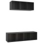 vidaXL Muebles de salón 2 piezas madera de ingeniería negro brillo vidaXL Muebles de salón 2 piezas madera de ingeniería negro brillo