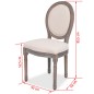 vidaXL Sillas de comedor 2 unidades tela color crema vidaXL Sillas de comedor 2 unidades tela color crema