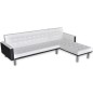 vidaXL Sofá cama en forma de L cuero sintético blanco vidaXL Sofá cama en forma de L cuero sintético blanco