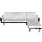 vidaXL Sofá cama en forma de L cuero sintético blanco vidaXL Sofá cama en forma de L cuero sintético blanco