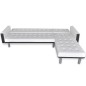 vidaXL Sofá cama en forma de L cuero sintético blanco vidaXL Sofá cama en forma de L cuero sintético blanco