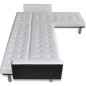 vidaXL Sofá cama en forma de L cuero sintético blanco vidaXL Sofá cama en forma de L cuero sintético blanco
