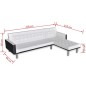 vidaXL Sofá cama en forma de L cuero sintético blanco vidaXL Sofá cama en forma de L cuero sintético blanco