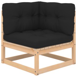 vidaXL Juego de muebles de jardín 4 pzas y cojines madera maciza pino