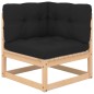 vidaXL Juego de muebles de jardín 6 pzas y cojines madera maciza pino vidaXL Juego de muebles de jardín 6 pzas y cojines madera maciza pino