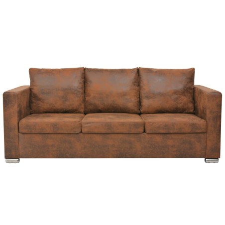 vidaXl  Sofa de 3 plazas 191x73x82 cm piel de ante artificial