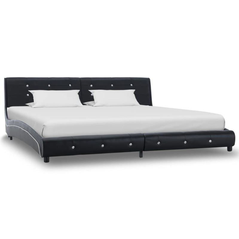vidaXL Estructura de cama cuero sintético negro 180x200 cm vidaXL Estructura de cama cuero sintético negro 180x200 cm