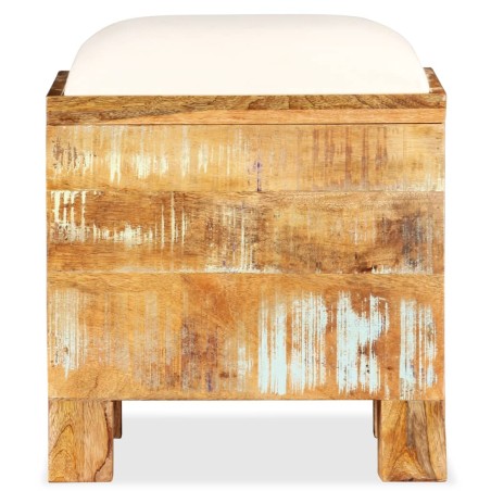 vidaXL Banco de almacenamiento de madera reciclada maciza 40x40x45 cm