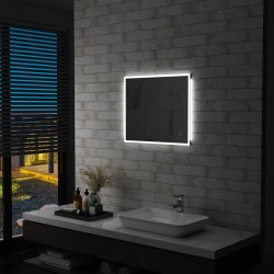 vidaXL Espejo de pared de baño con LED y sensor táctil 60x50 cm