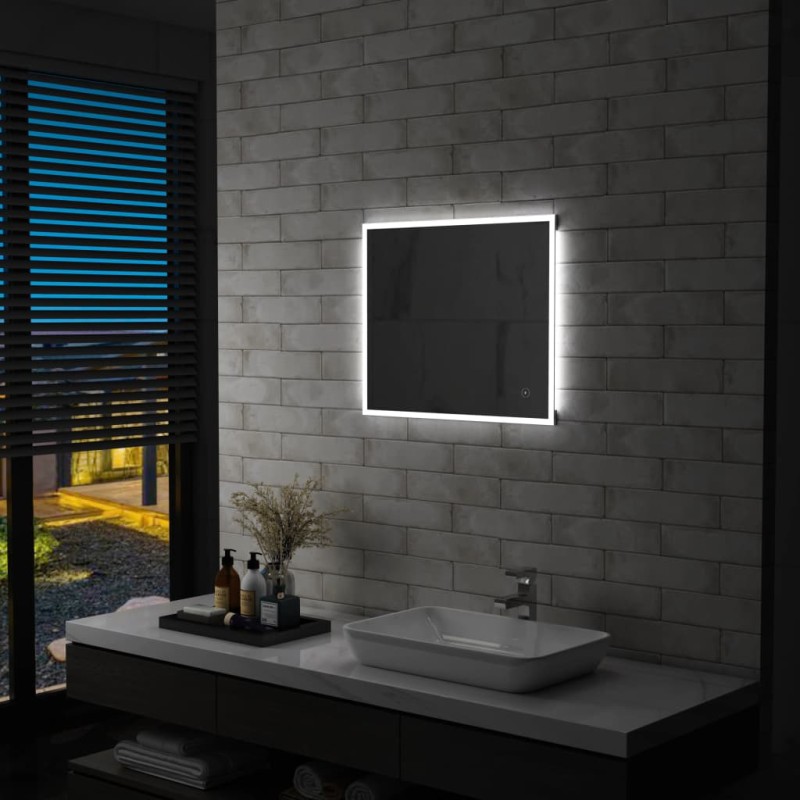 vidaXL Espejo de pared de baño con LED y sensor táctil 60x50 cm vidaXL Espejo de pared de baño con LED y sensor táctil 60x50 cm