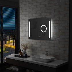 vidaXL Espejo de pared de baño con LED y sensor táctil 80x60 cm