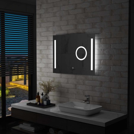 vidaXL Espejo de pared de baño con LED y sensor táctil 80x60 cm
