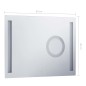 vidaXL Espejo de pared de baño con LED y sensor táctil 80x60 cm vidaXL Espejo de pared de baño con LED y sensor táctil 80x60 cm