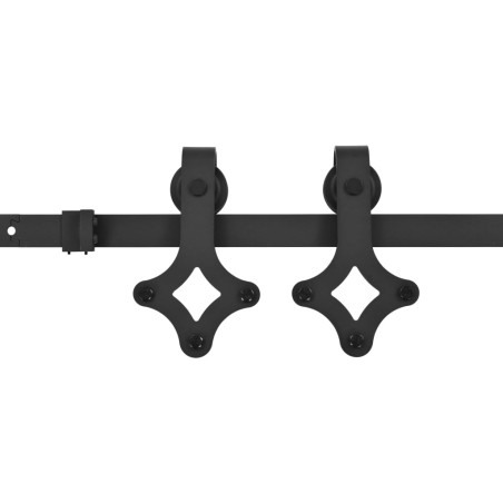 vidaXL Kit de herrajes para puertas correderas SKIEN acero negro 183cm