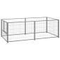 vidaXL Perrera de acero plateado 200x100x70 cm