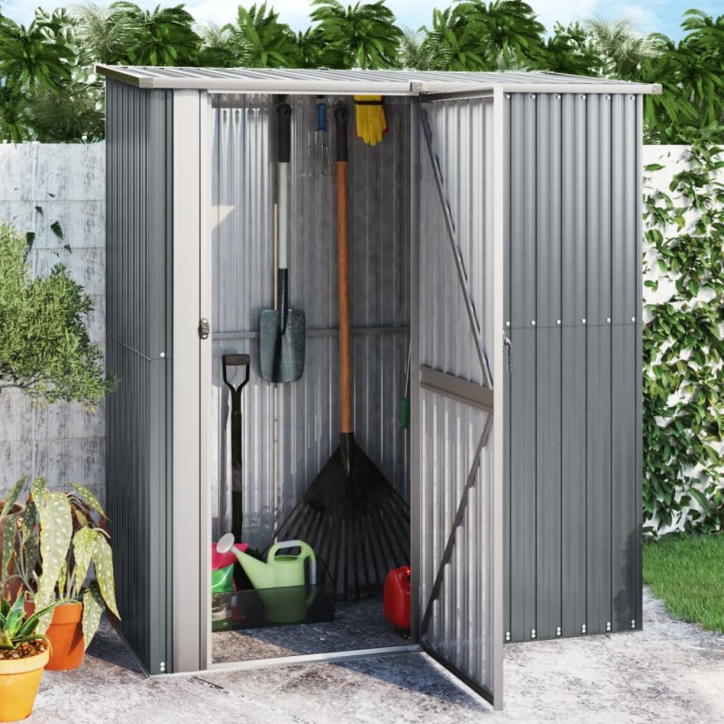 vidaXL Cobertizo de jardín acero galvanizado gris 180,5x97x209,5 cm vidaXL Cobertizo de jardín acero galvanizado gris 180,5x97x209,5 cm