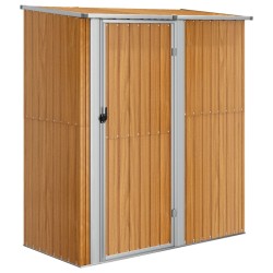 vidaXL Cobertizo jardín acero galvanizado look madera 180,5x97x209,5cm
