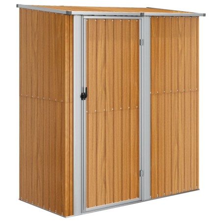 vidaXL Cobertizo jardín acero galvanizado look madera 180,5x97x209,5cm