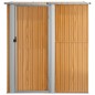 vidaXL Cobertizo jardín acero galvanizado look madera 180,5x97x209,5cm