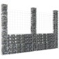 vidaXL Cesta de gaviones forma de U 3 postes de hierro 260x20x200 cm vidaXL Cesta de gaviones forma de U 3 postes de hierro 260x20x200 cm
