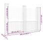 vidaXL Cesta de gaviones forma de U 3 postes de hierro 260x20x200 cm vidaXL Cesta de gaviones forma de U 3 postes de hierro 260x20x200 cm