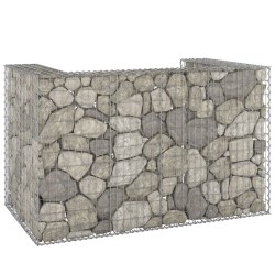 vidaXL Muro gaviones para contenedor basura galvanizado 180x100x110 cm