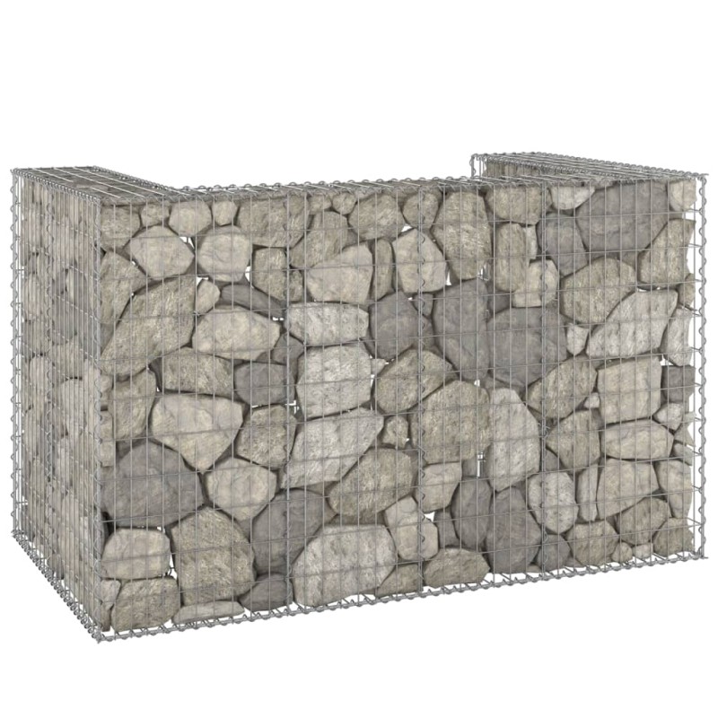 vidaXL Muro gaviones para contenedor basura galvanizado 180x100x110 cm vidaXL Muro gaviones para contenedor basura galvanizado 180x100x110 cm