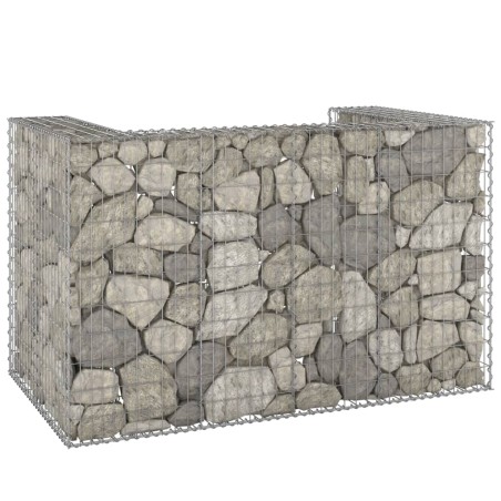vidaXL Muro gaviones para contenedor basura galvanizado 180x100x110 cm