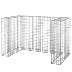 vidaXL Muro gaviones para contenedor basura galvanizado 180x100x110 cm