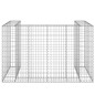 vidaXL Muro gaviones para contenedor basura galvanizado 180x100x110 cm vidaXL Muro gaviones para contenedor basura galvanizado 180x100x110 cm