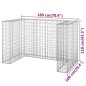 vidaXL Muro gaviones para contenedor basura galvanizado 180x100x110 cm vidaXL Muro gaviones para contenedor basura galvanizado 180x100x110 cm