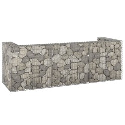 vidaXL Muro gaviones para contenedor basura galvanizado 325x100x110 cm