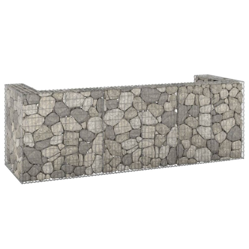 vidaXL Muro gaviones para contenedor basura galvanizado 325x100x110 cm vidaXL Muro gaviones para contenedor basura galvanizado 325x100x110 cm