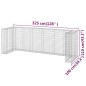 vidaXL Muro gaviones para contenedor basura galvanizado 325x100x110 cm vidaXL Muro gaviones para contenedor basura galvanizado 325x100x110 cm