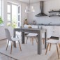 vidaXL Mesa de comedor de madera de ingeniería gris 120x60x76 cm vidaXL Mesa de comedor de madera de ingeniería gris 120x60x76 cm