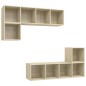 vidaXL Juego de muebles de salón 4 pzas madera ingeniería roble Sonoma