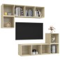vidaXL Juego de muebles de salón 4 pzas madera ingeniería roble Sonoma