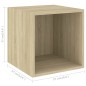vidaXL Juego de muebles de salón 4 pzas madera ingeniería roble Sonoma