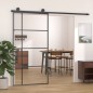 vidaXL Puerta corredera ESG vidrio y aluminio negra 102,5x205 cm vidaXL Puerta corredera ESG vidrio y aluminio negra 102,5x205 cm