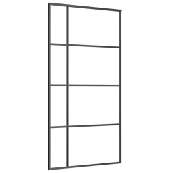 vidaXL Puerta corredera ESG vidrio y aluminio negra 102,5x205 cm