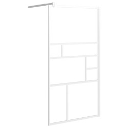 vidaXL Mampara de ducha accesible vidrio ESG blanco 100x195 cm